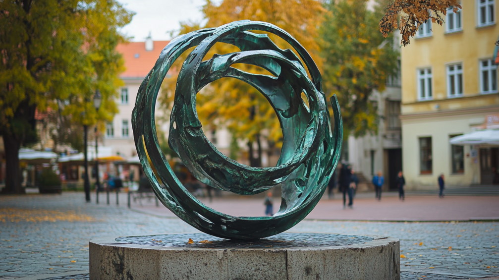 Скульптура зі свинця в історичному центрі міста