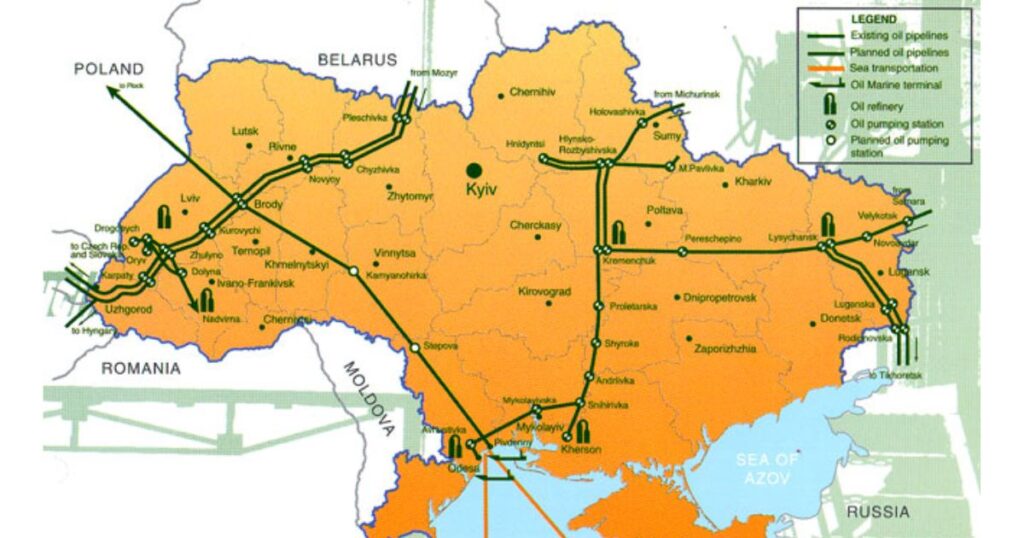 Нафтопровід "Дружба"- карта