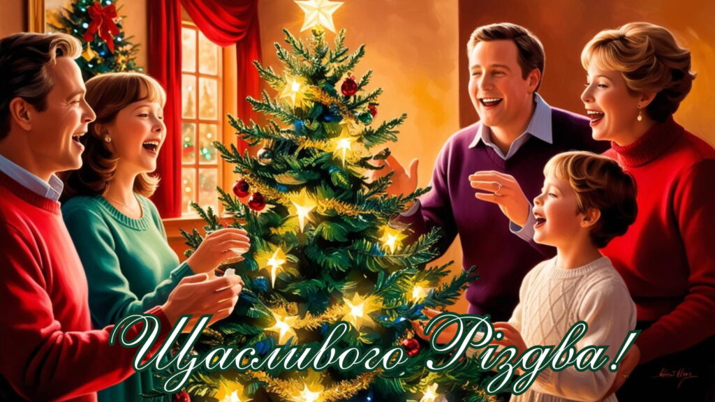 Красива сімейна картинка Щасливого Різдва!