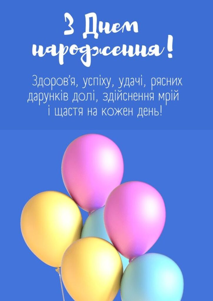 Картинка з повітряними кульками до дня народження