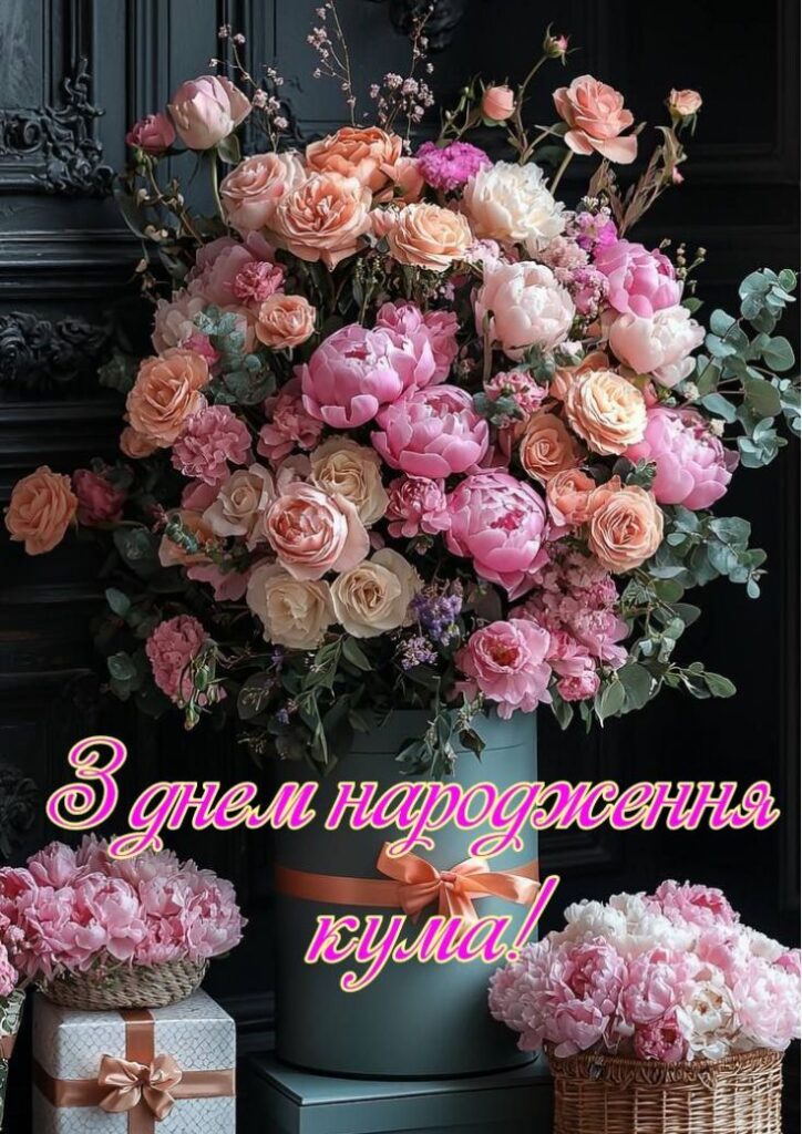 Привітання з днем народження кумі