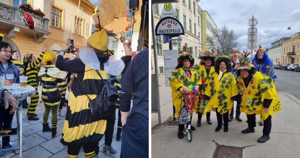 Австрійці під час святкування на вулицях міста