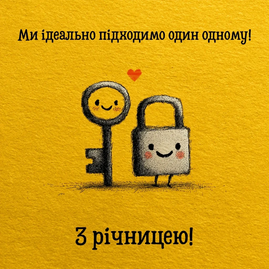 Ключик та замочок на гірчичному фоні