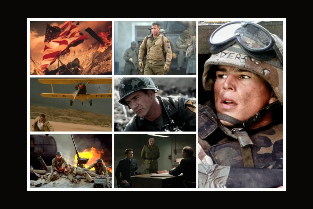 Колаж сцен з різних воєнних фільмів
