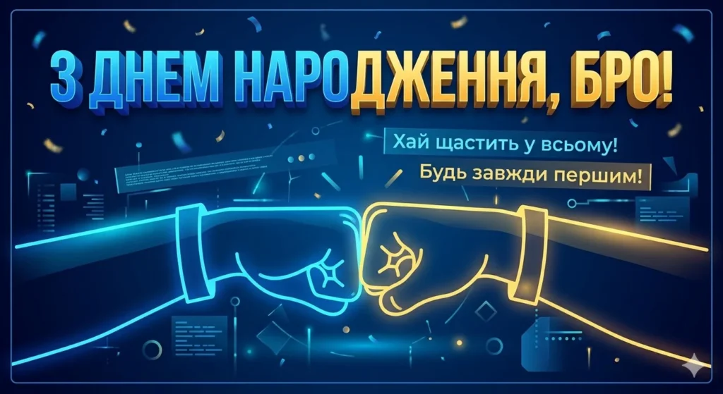 Листівка, що символізує братерську підтримку, готовність до нових спільних звершень та мотивує до подальшого зростання 