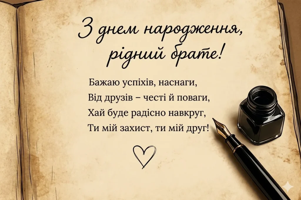 Поетичне привітання на вінтажному папері для тих, хто цінує щирість та перевірені часом стосунки