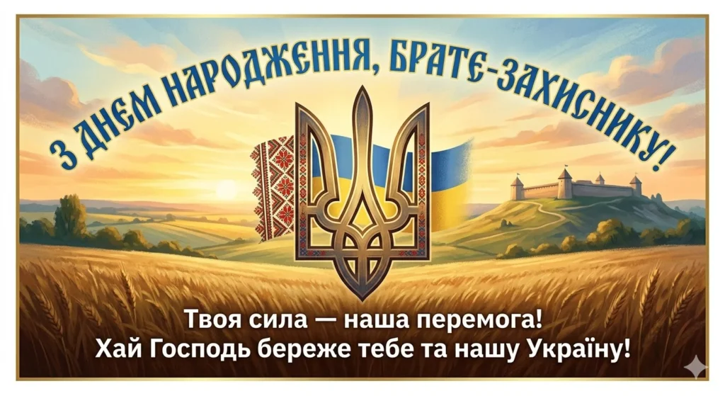 Патріотична листівка з глибоким змістом для брата-військовослужбовця