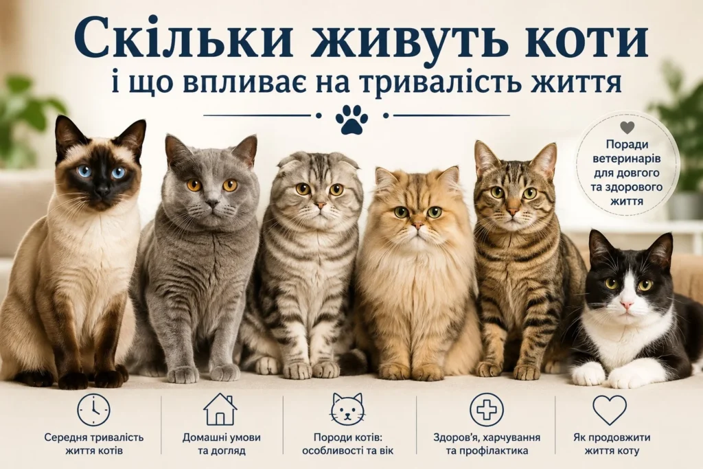Британські, шотландські, сіамські та персидські, домашні та вуличні – тривалість життя котів залежить від породи та умов життя