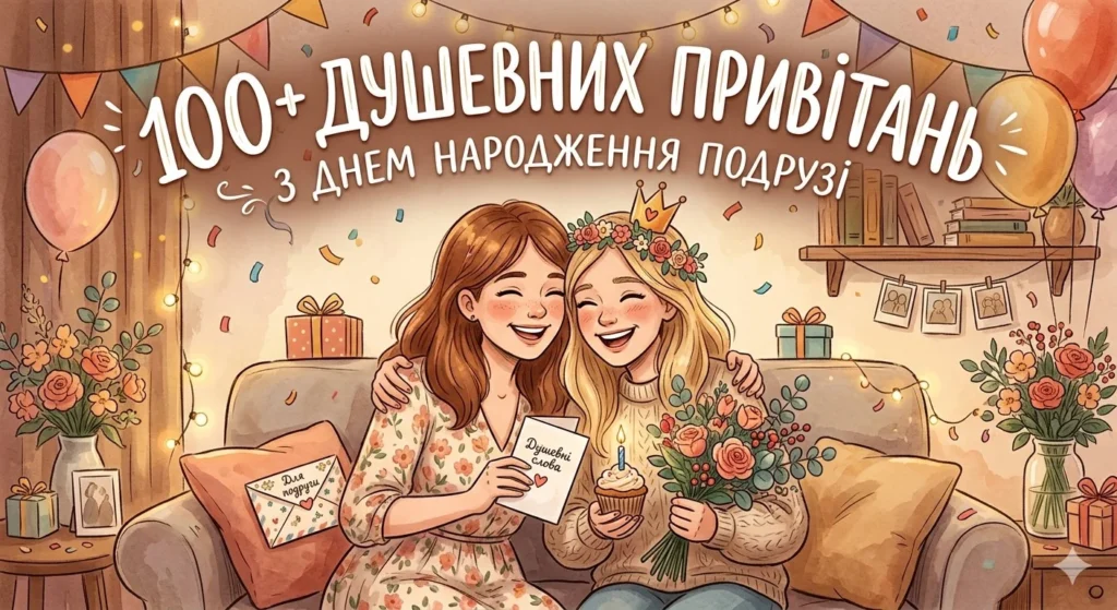 Душевні та веселі, короткі та багатослівні привітання для подруги