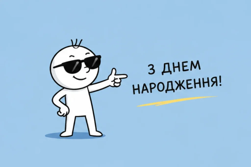 Проста листівка з мультяшним чоловічком