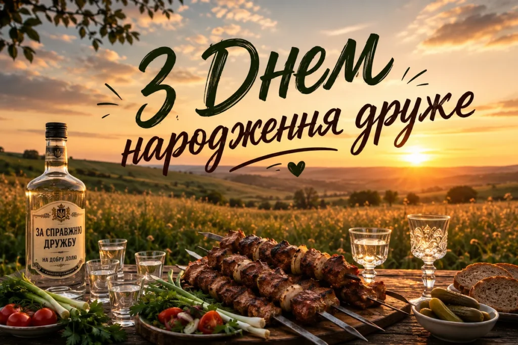 Захід сонця з шашличком та чарочкою 