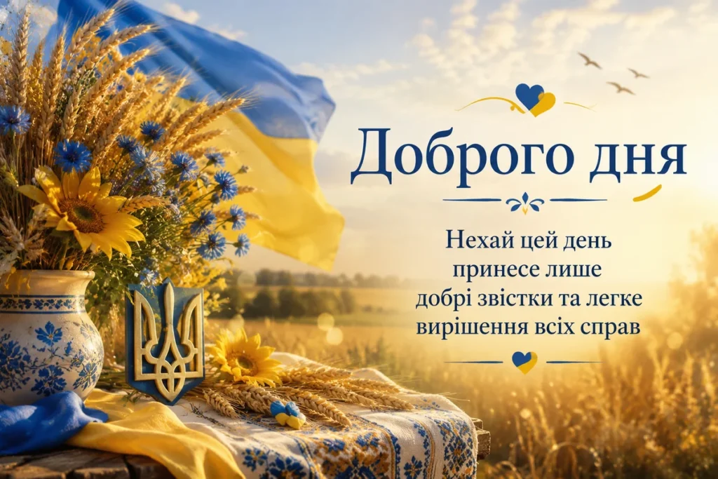 Пшениця, волошки та герб України