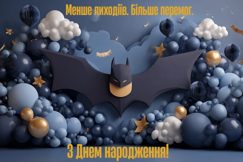 Листівка з днем народження в стилі супергероя
