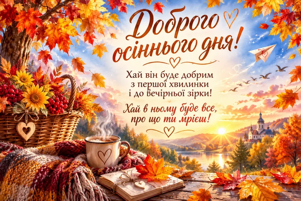 Яскраві барви осені з побажанням доброго дня