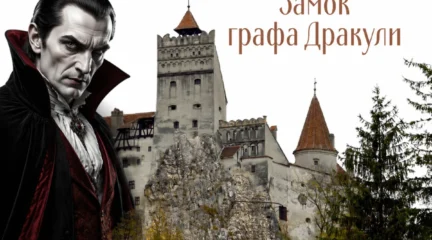 Замок графа Дракули в Румунії з художнім образом вампіра