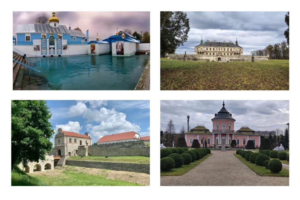 Колаж реальних фото локацій неподалік лаври