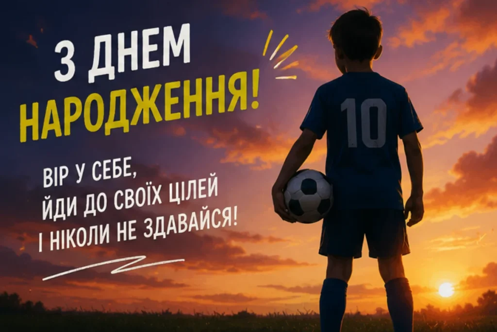 Листівка для хлопця-футболіста з привітанням
