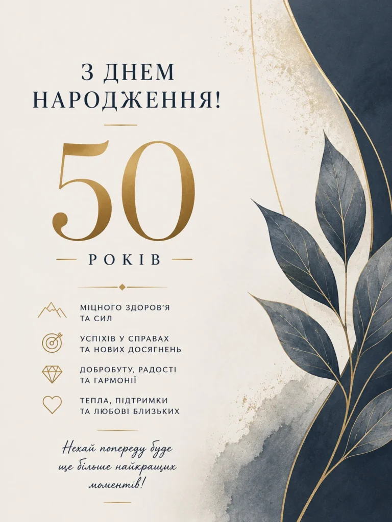 елегантна листівка на 50 років