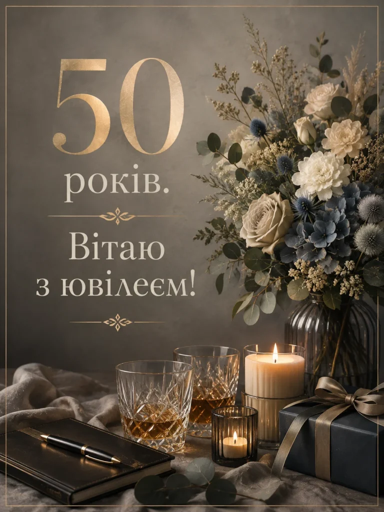 елегантна картинка на 50-річчя мужчині