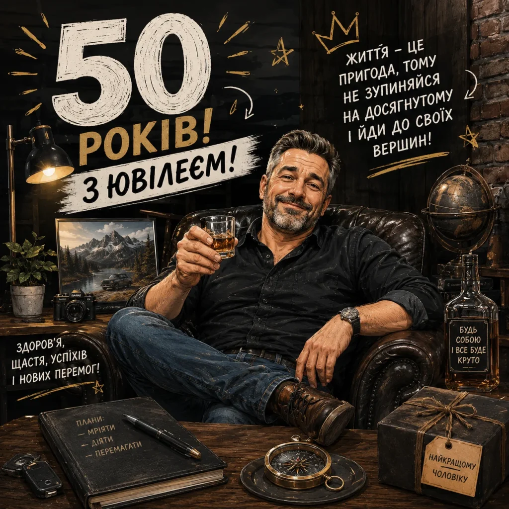 молодіжна картинка на 50 років мужчині