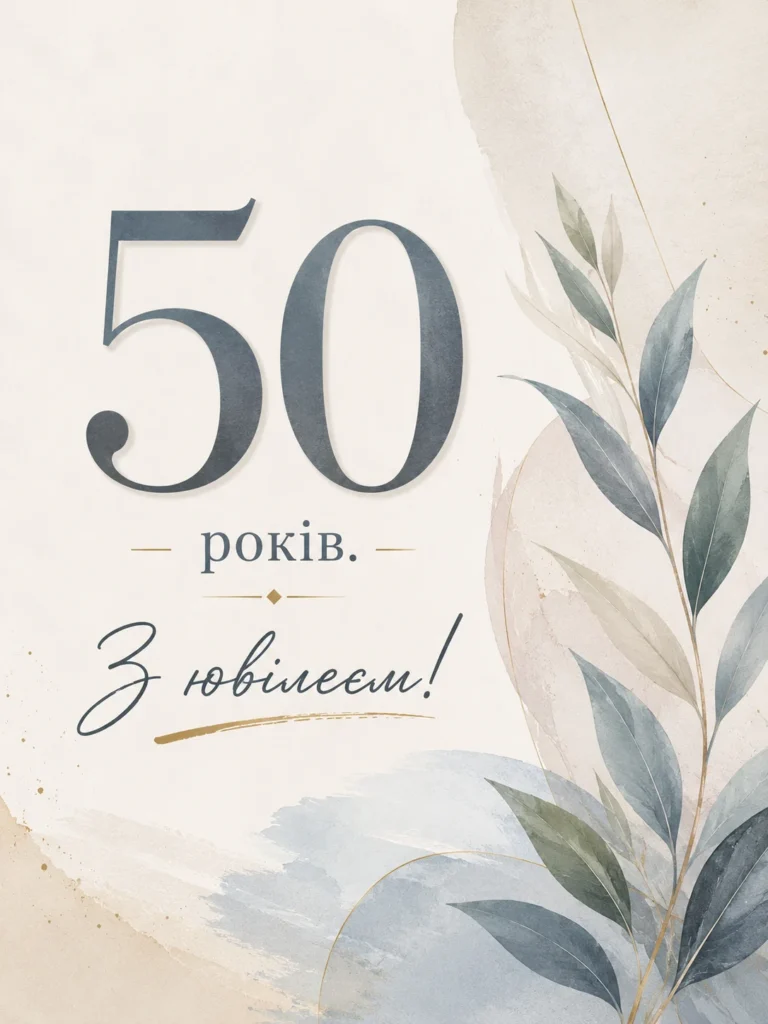 картинка з написом З ювілеєм 50 років