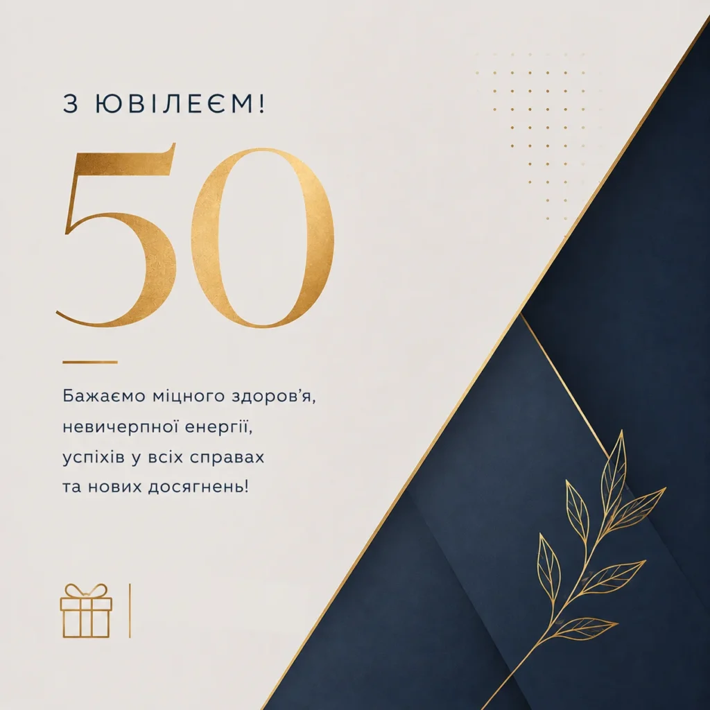 листівка привітання керівнику з ювілеєм 50 років