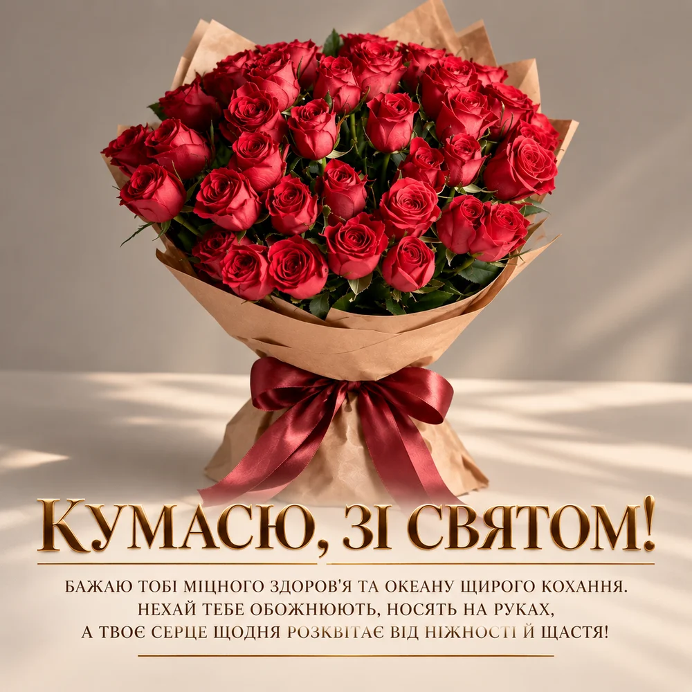Найкращі троянди – найкращій кумі